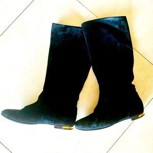 Louis Vuitton Heritage Black Suede Boots 37 1/2